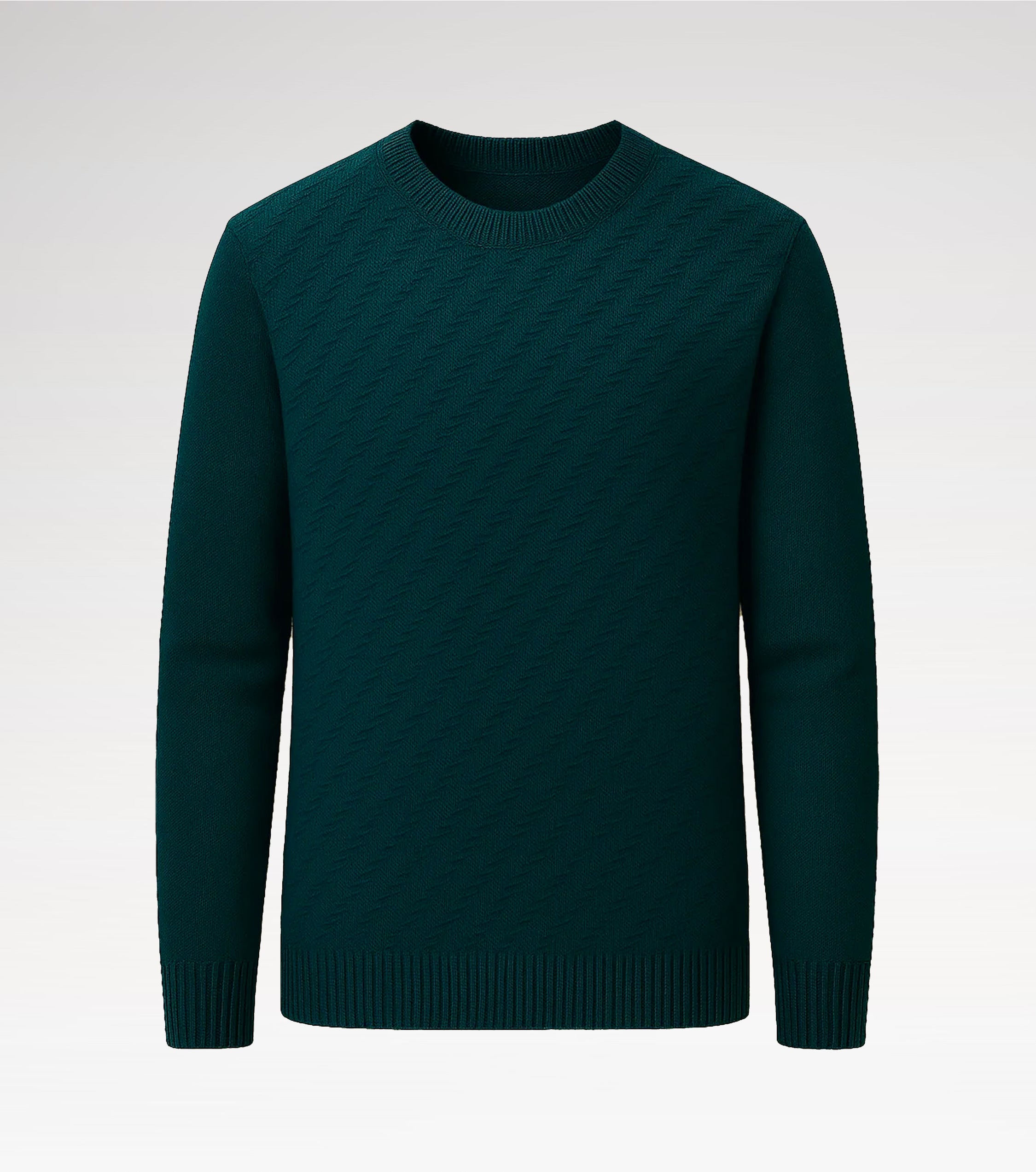 Round-Neck Oblique Intarsia Knit