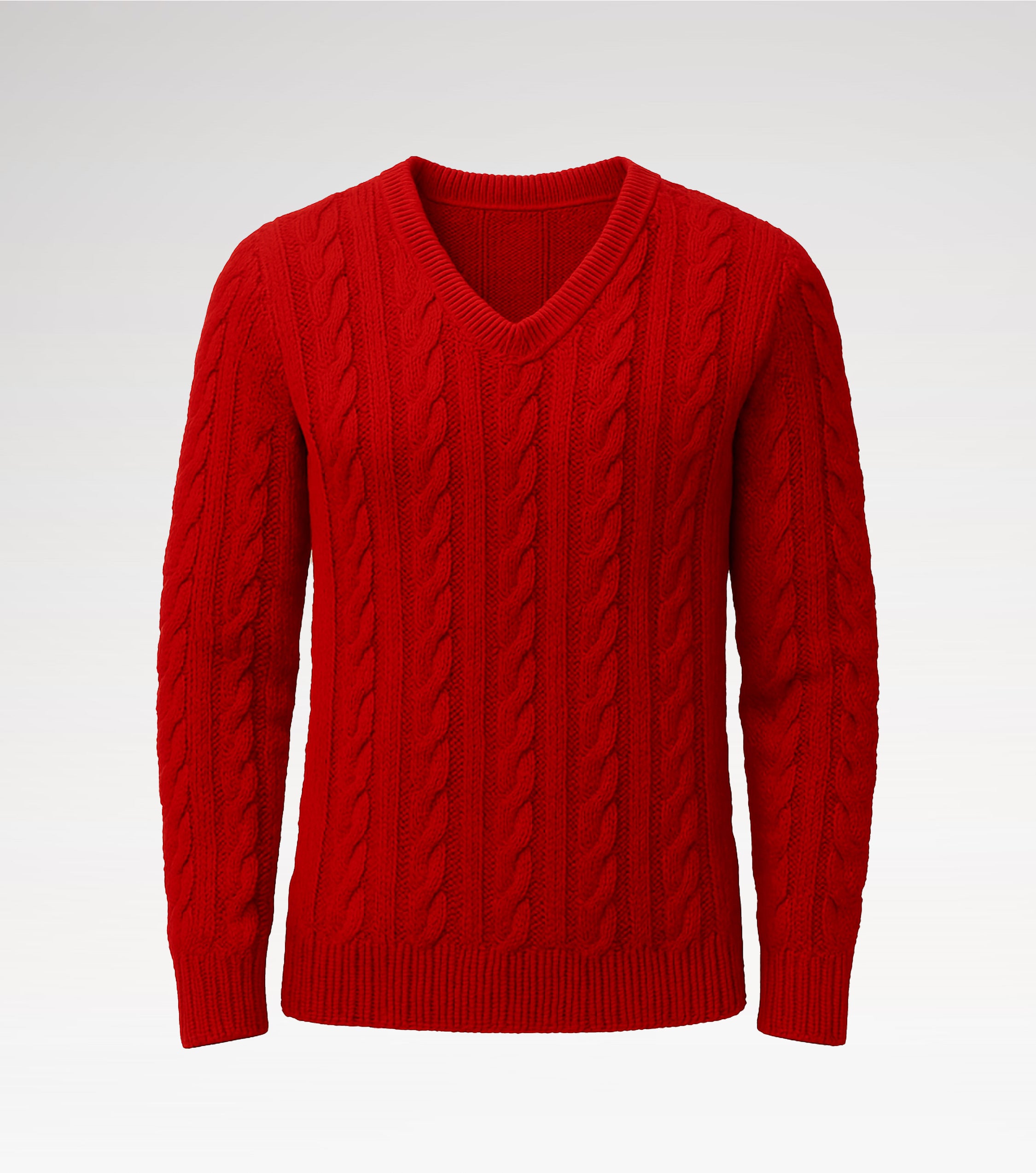Cable Wool V-Neck