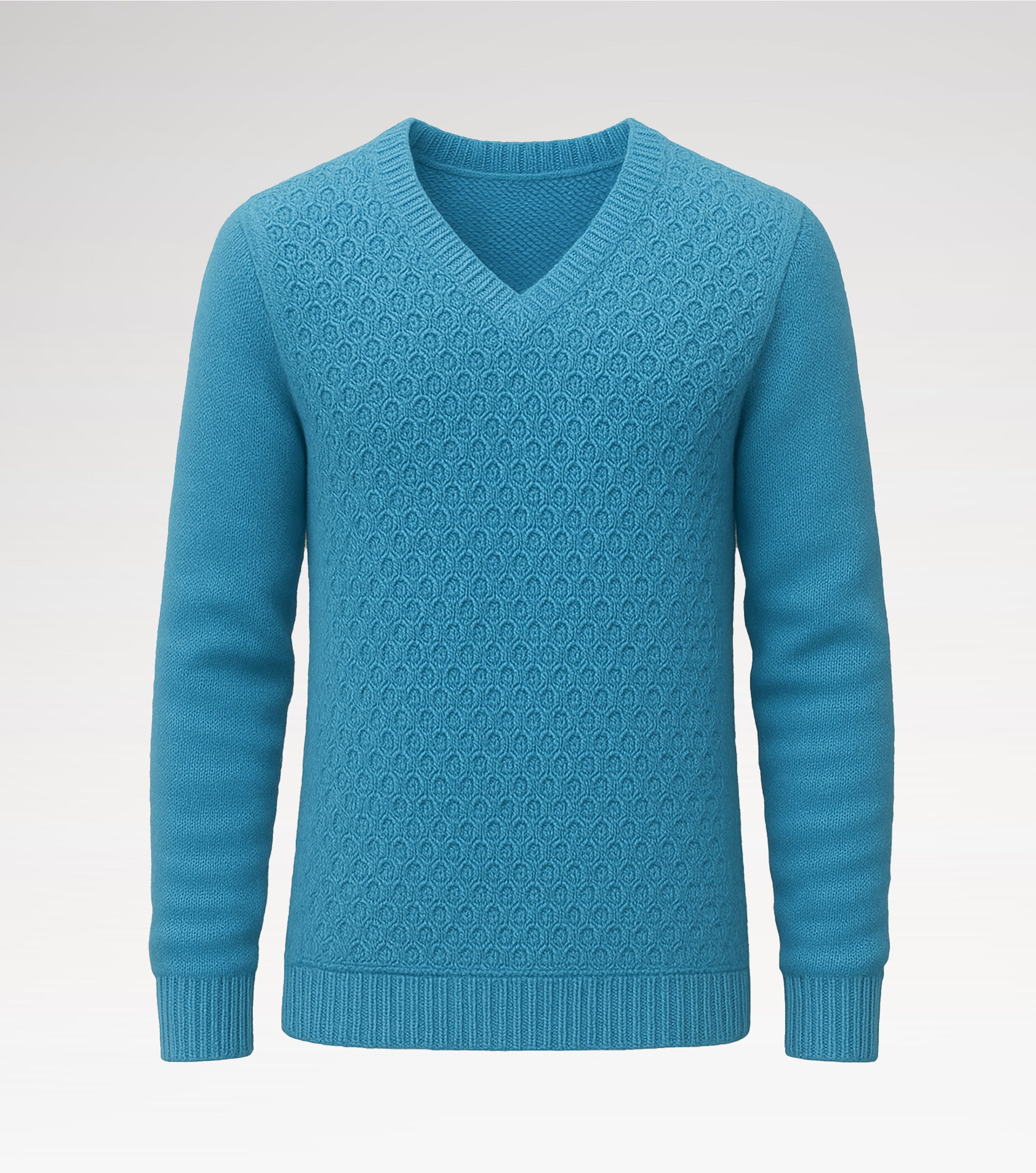 Textured Wool V-Neck