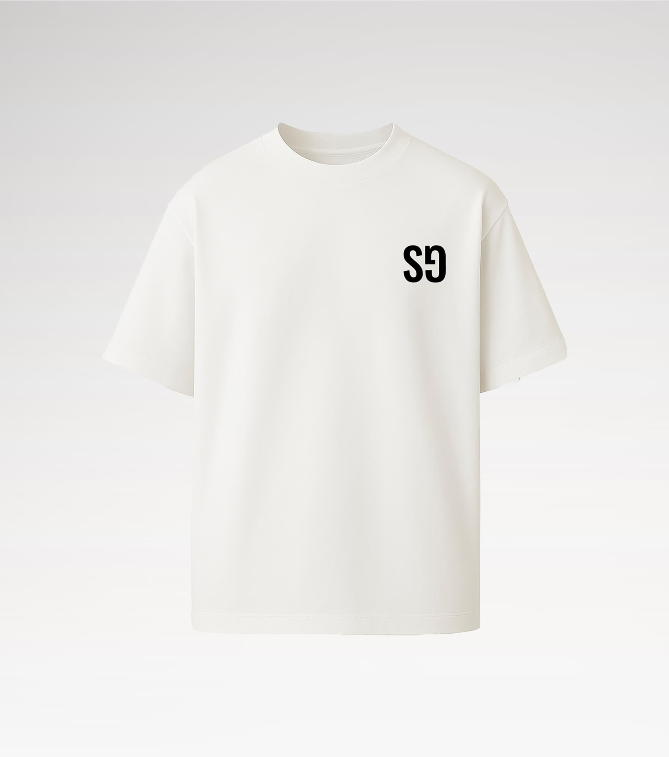 Specimen 01 · 240 GSM Blanc Optique Interlock with Monograph Insignia, front