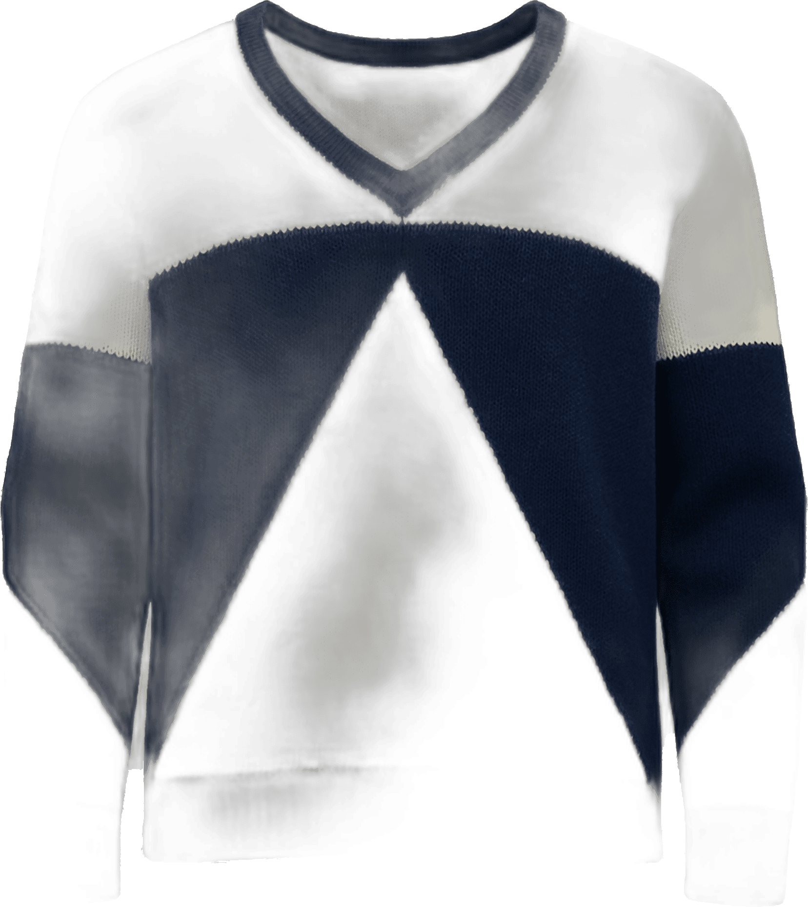 Specimen 12 · Geometric Facet Intarsia in Alpine Chalk & Midnight Indigo