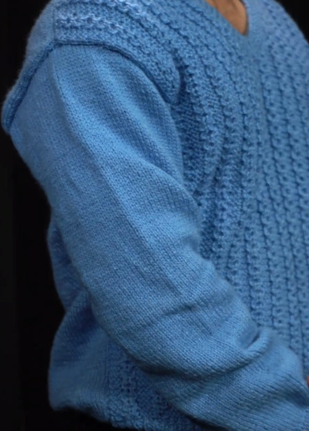 Textured Wool V-Neck